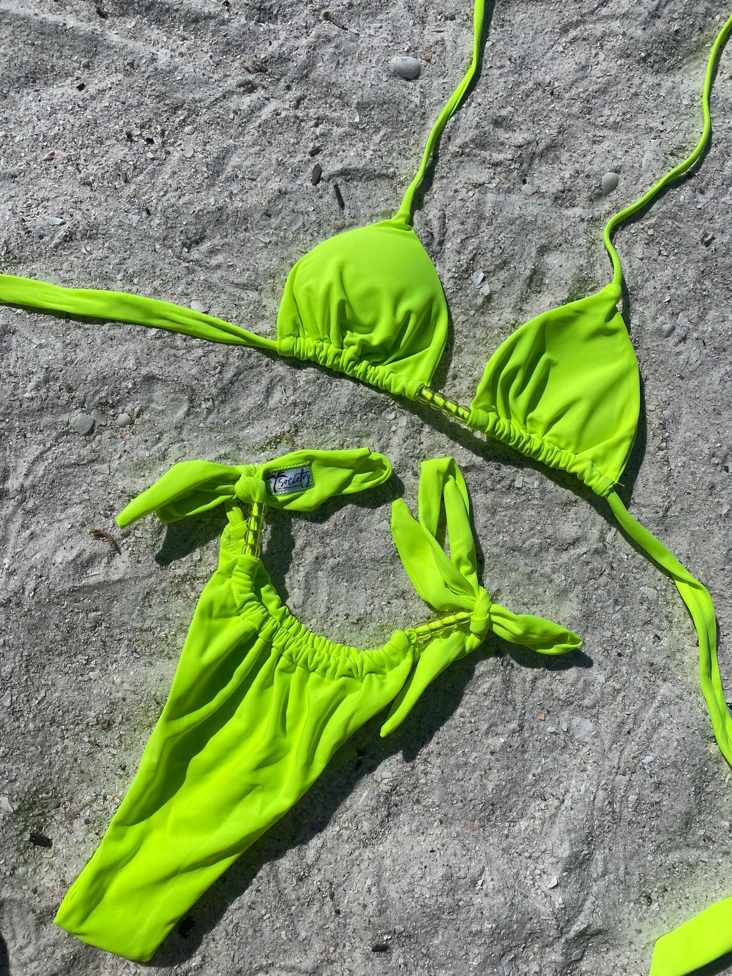 Neon Yellow Beaded Bottom - The Tropical Society