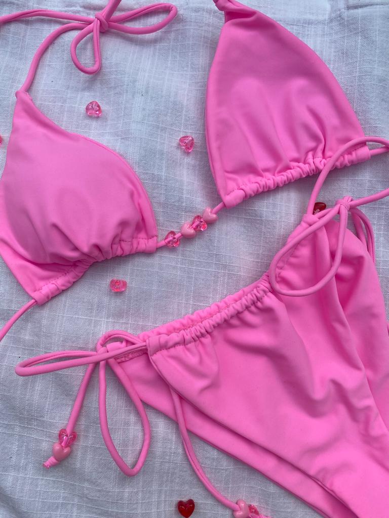 Beads Pink Bottom, bikini bottom, bead detailing, tropical vibe, beach activities, stylish, comfortable