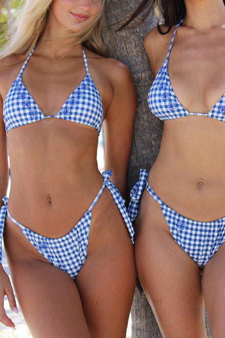 Gingham Triangle Top + Tie Bottom Bundle Set