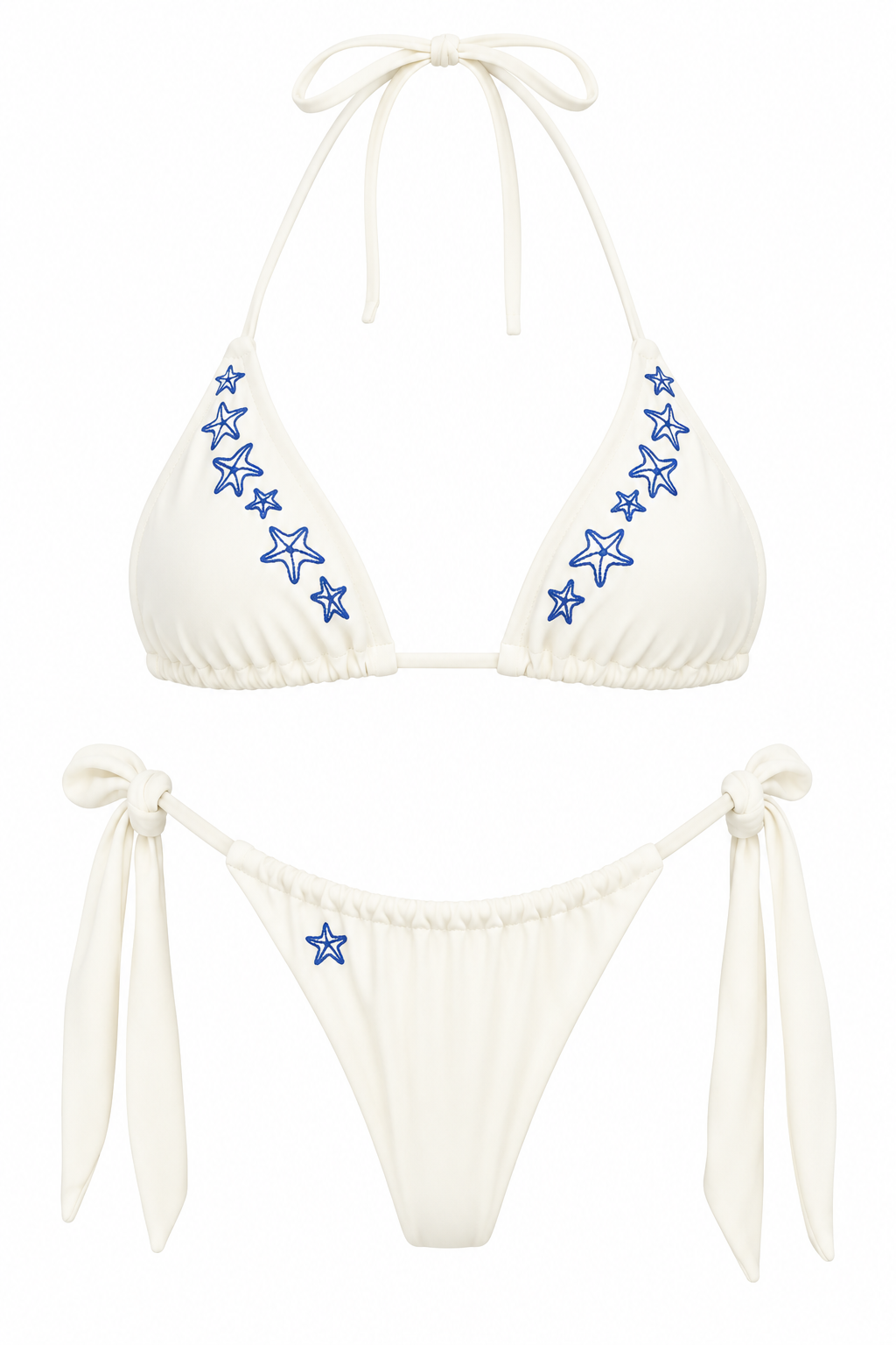 Ocean Breeze Star Fish Top + Tie Bottom Cream