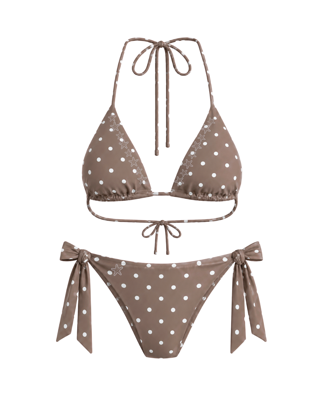 Jenna Brown Polka Dot Triangle Top + Tie Bottom