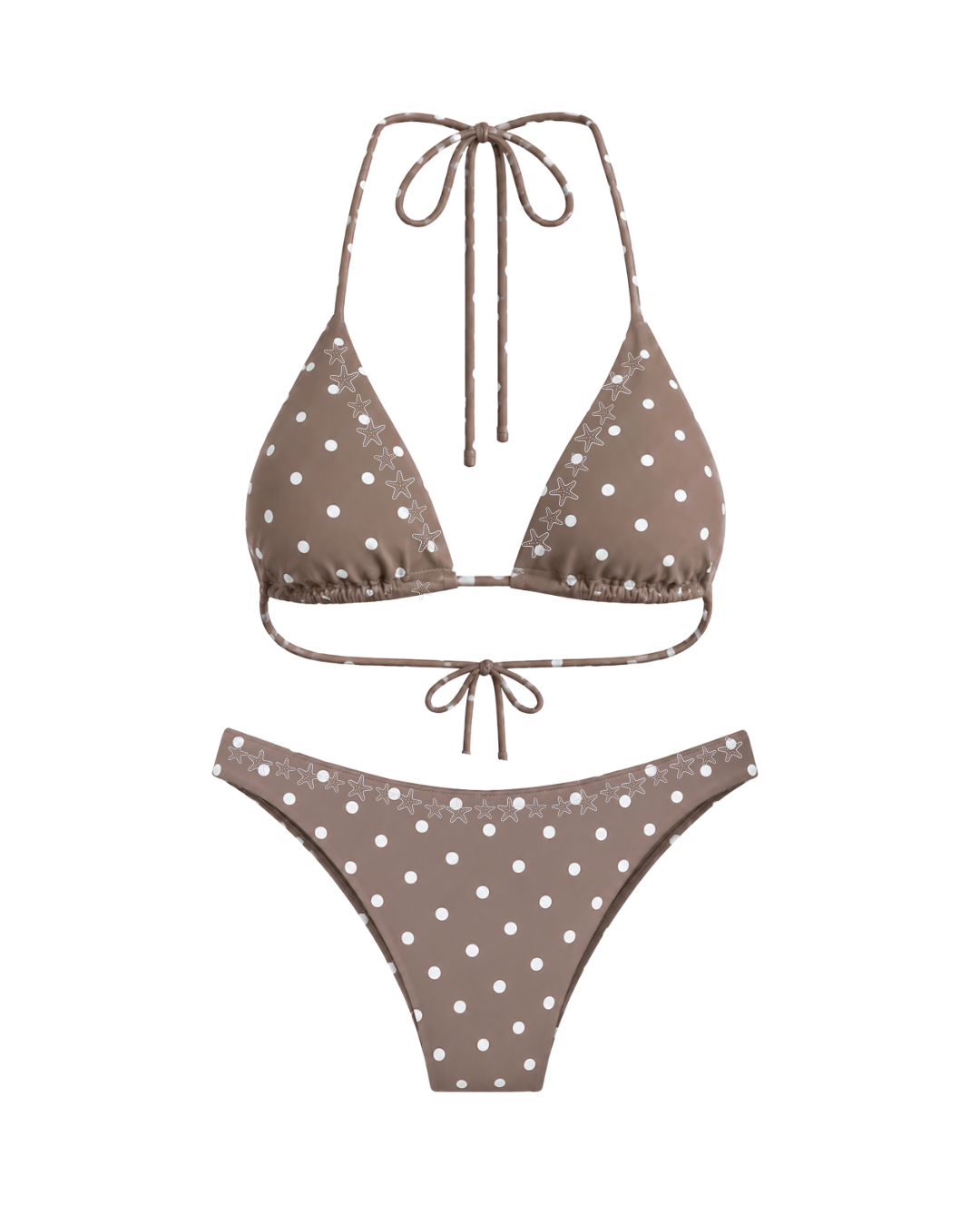Jenna Brown Polka Dot Triangle Top + Classic Bottom