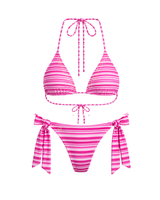 Addy Pink Striped Triangle Top + Tie Bottom