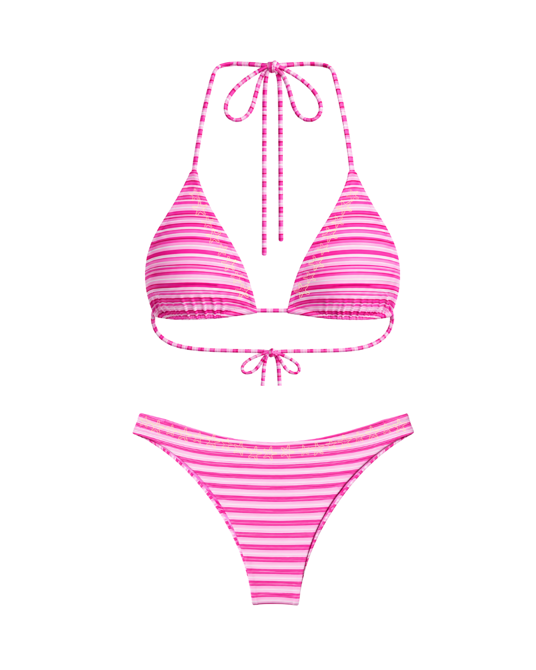 Addy Pink Striped Triangle Top + Classic Bottom