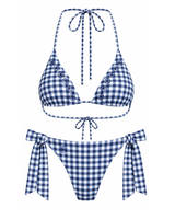Gingham Triangle Top + Tie Bottom Bundle Set