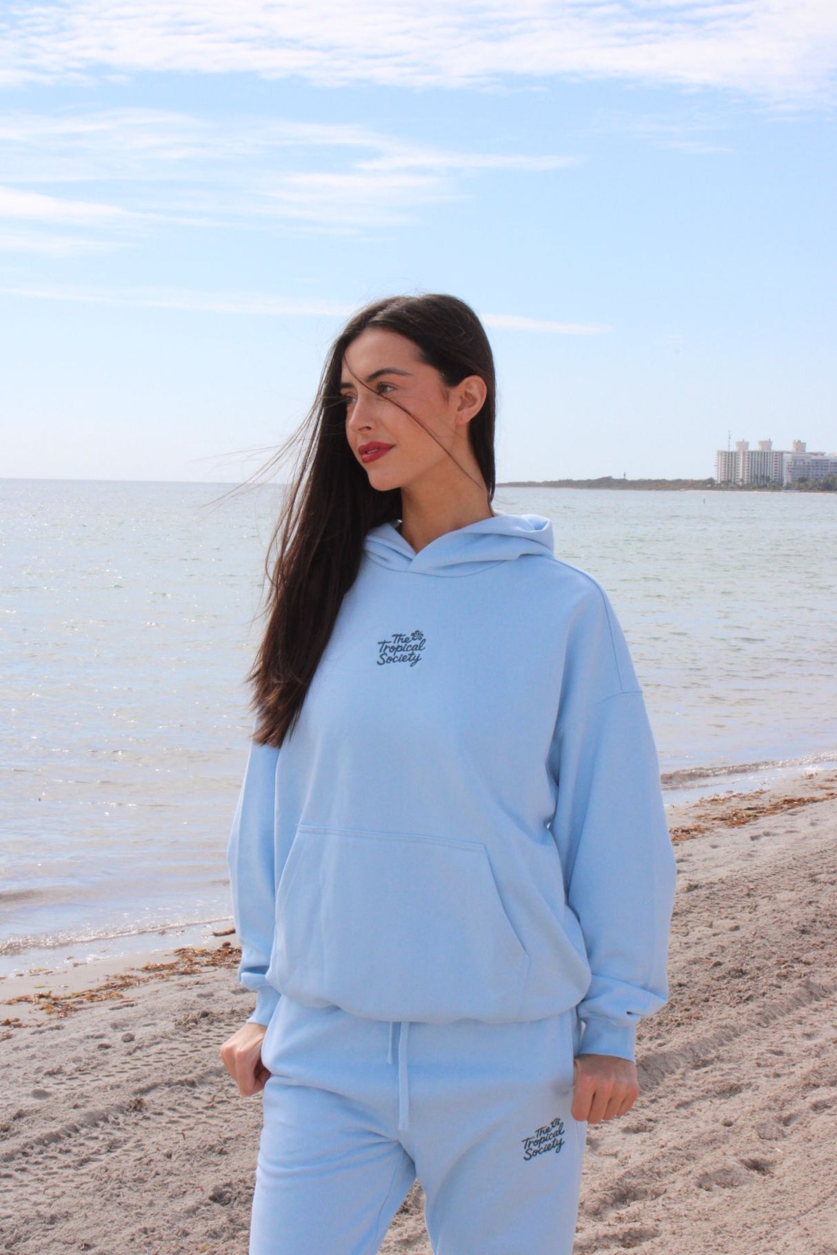 Hibiscus Hoodie Blue